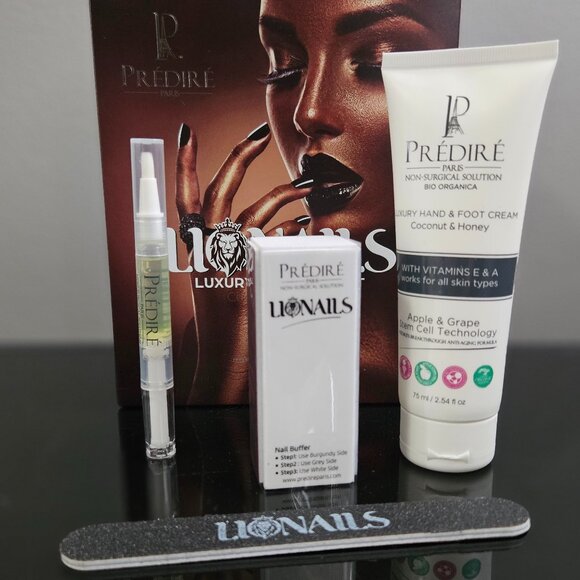 PREDIRE LIONAILS LUXURY MANICURE SET-Buffing Block+Cuticle Oil+Hand & Foot Cream - Picture 3 of 13